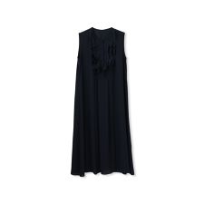 バックサテンラッフルノースリーブワンピース≪手洗い可能≫