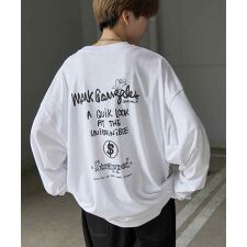 MARK GONZALES ワンポイント刺繍 バックプリント ビッグシルエットロンT