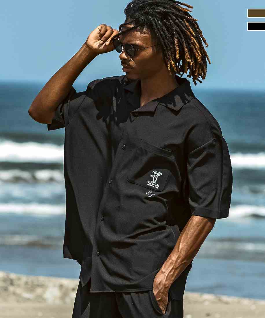 MARK GONZALES ARTWORK COLLECTION 刺繍オープンカラー半袖シャツ