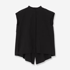 【セットアップ対応】【撥水加工・接触冷感】バックフリルイージーブラウス