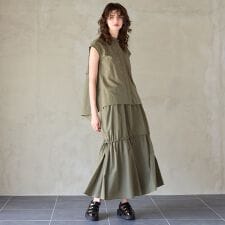 【セットアップ対応】【撥水加工・接触冷感】イージーフレアスカート