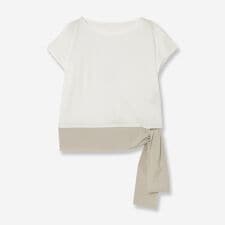 【汗染み防止・撥水加工・接触冷感】リボンヘムコンビカットソー