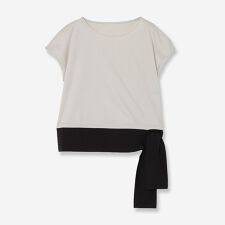 【汗染み防止・撥水加工・接触冷感】リボンヘムコンビカットソー