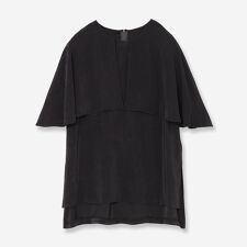 【セットアップ対応・洗える】サテンピーチケープブラウス