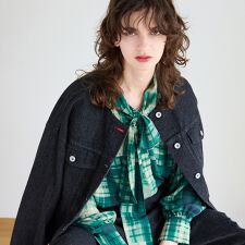 【JAPAN DENIM】ノーカラーデニムブルゾン