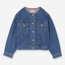 【JAPAN DENIM】ノーカラーデニムブルゾン