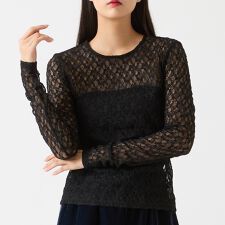 【洗える】ストレッチレースカットソー