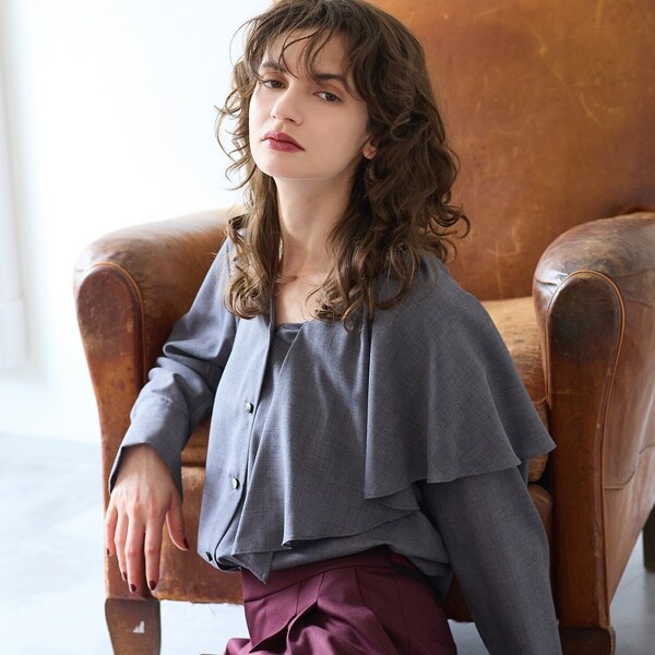 リズム（R_ISM）/【洗える・S/M/Lサイズあり】アシンメトリーラッフルブラウス 洗える・S/M/Lサイズあり】アシンメトリーラッフルブラウス | リズム