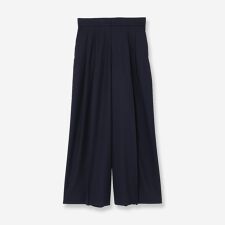 【洗える・S/M/Lサイズあり】ツイルストレッチタックワイドパンツ