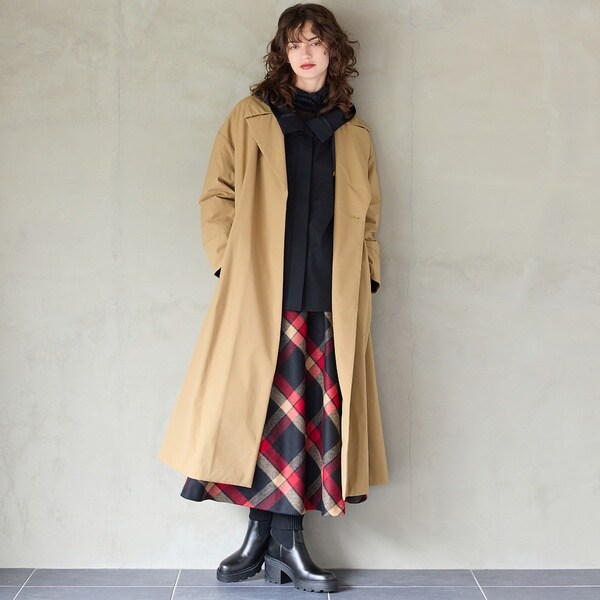 防風・着ぶくれしない】薄ダウンロングコート | リズム(R_ISM