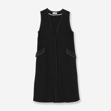 【接触冷感・吸水速乾・紫外線防止・洗える】カラーステッチロングジレ