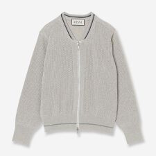 【アンサンブル対応・洗える】ストローヤーンニットブルゾン