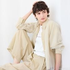 【セットアップ対応・接触冷感・S/M/Lサイズ】オーガンジーラップブラウス