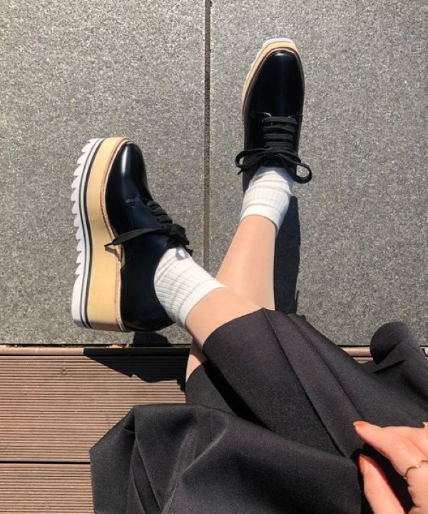 シャークソール厚底レースアップシューズ | ジェフリー