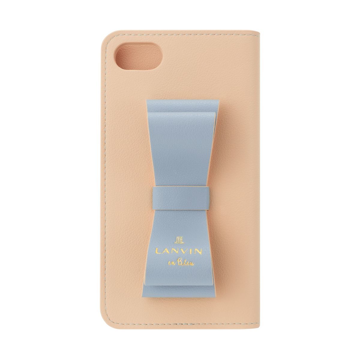 LANVIN en Bleu】2 TONE リボン付手帳ケース iPhone SE（第2世代