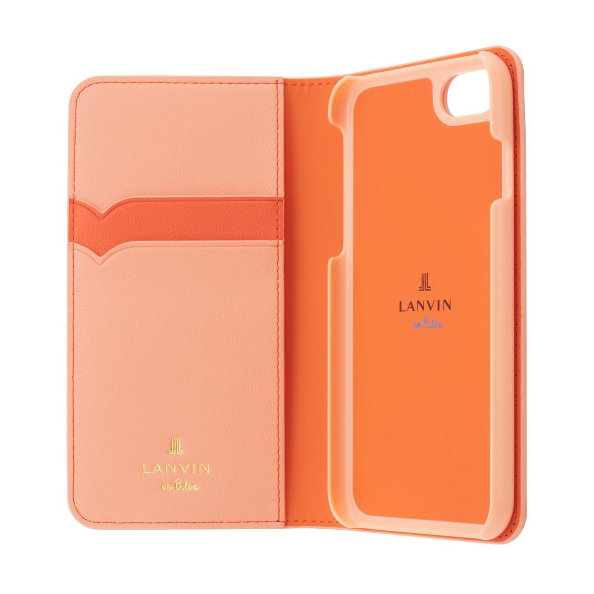 【LANVIN en Bleu】2 TONE リボン付手帳ケース iPhone SE（第2