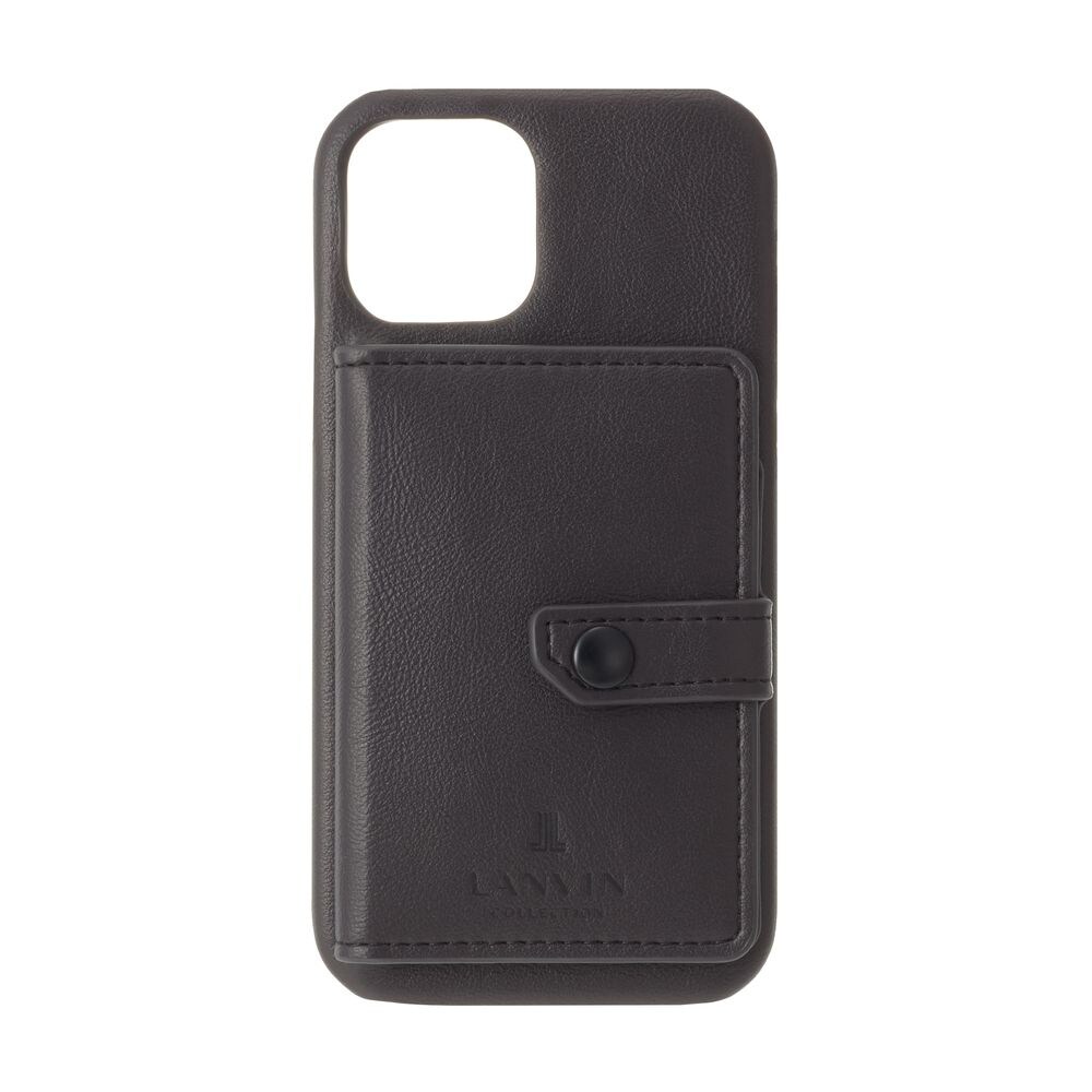 iPhone13 LANVINストラップ＆ポケット付ハードケース iPhone 13 Pro用 LANVIN en Bleu ロングストラップ＆カード