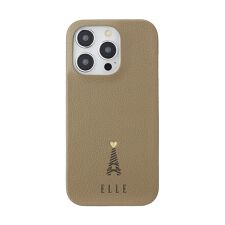 【ELLE】背面ケース iPhone 15 Pro [ Greige ]