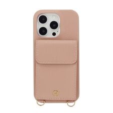 【ELLE】ポーチ付背面ケース iPhone 16 Pro [ Dusty Pink ]