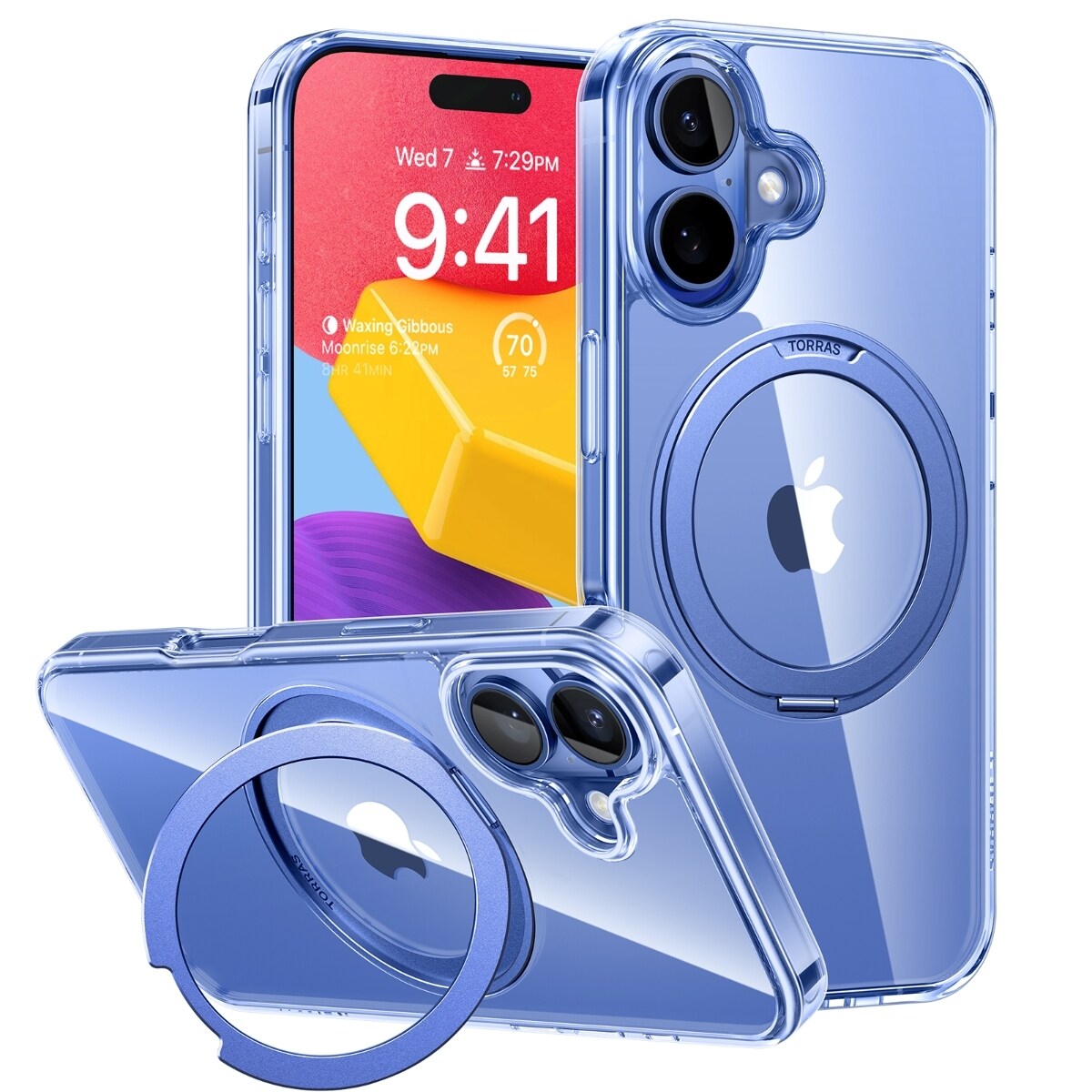 [}C]Ostand ProClear case iPhone 16[ Light Blue ]/TORRASiTORRASj Light Blue