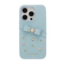 ビジュー付背面ケースiPhone 16 Pro [ Light Blue ]