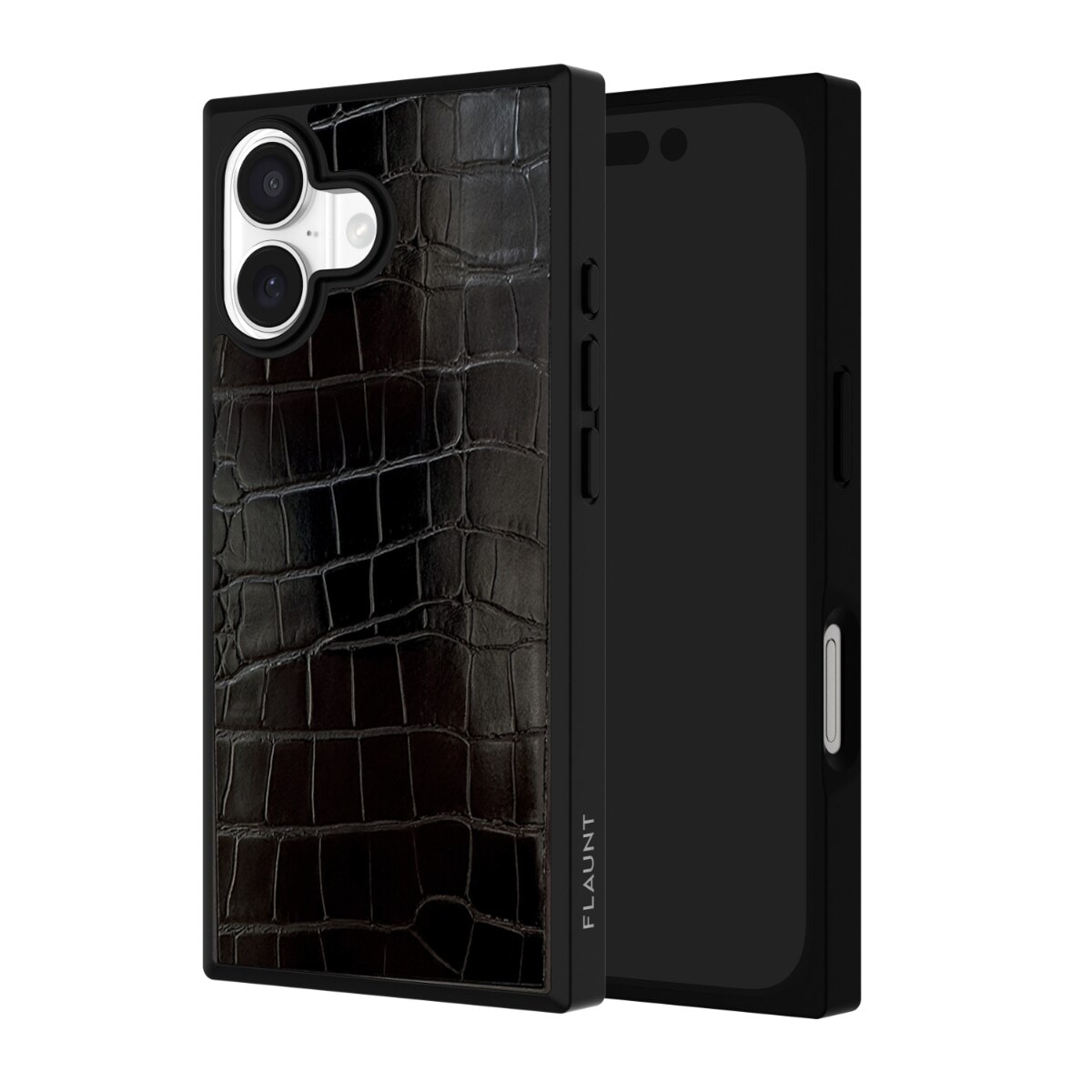 FLAUNT】スクエアケースiPhone 17 [ Black Crocodile ] | フラント