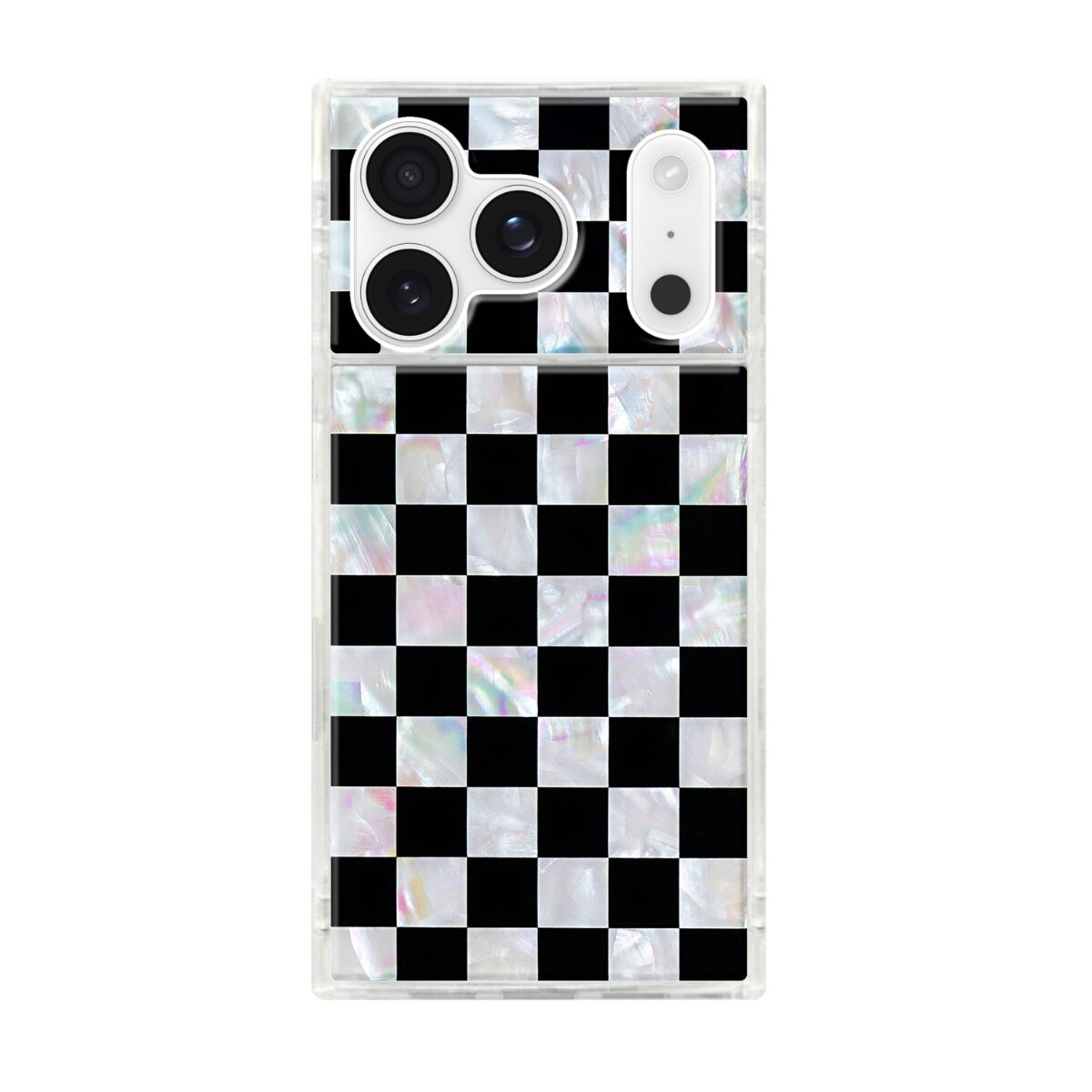 [�}���C]�yFLAUNT�z�X�N�G�A�P�[�XiPhone 18 Pro & 17 Pro/�t�����g�iFLAUNT�j Checkered Pearl