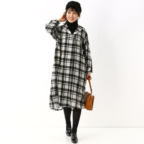 ウールガーゼチェックロングワンピース エトレリー Etre Relie ファッション通販 マルイウェブチャネル Ca000 429 71 01