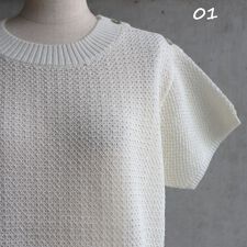 変わりカノコニット肩開きニット