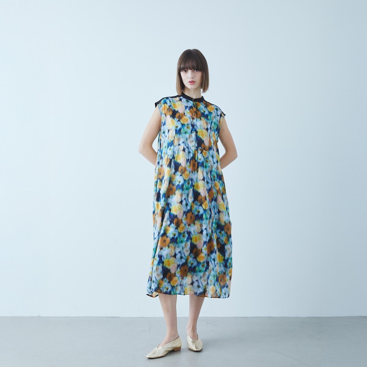 ne Quittez pas / ヌキテパ】VELVET GLITTER PRINT N/S