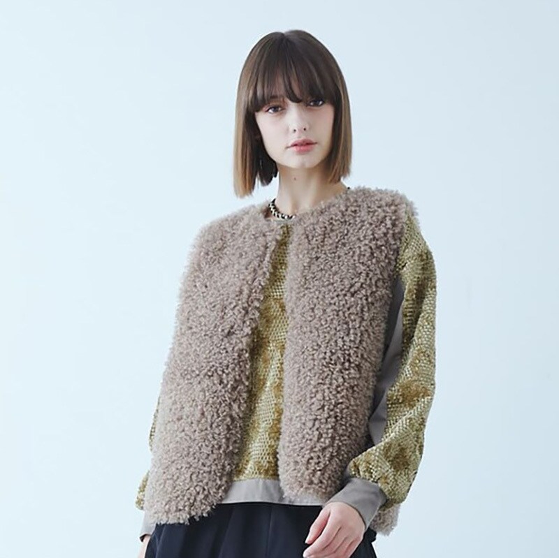 etre relie】フェイクムートンボンディングベスト | エトレリー(etre