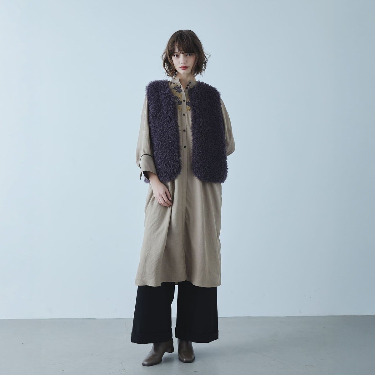 etre relie】フェイクムートンボンディングベスト | エトレリー(etre