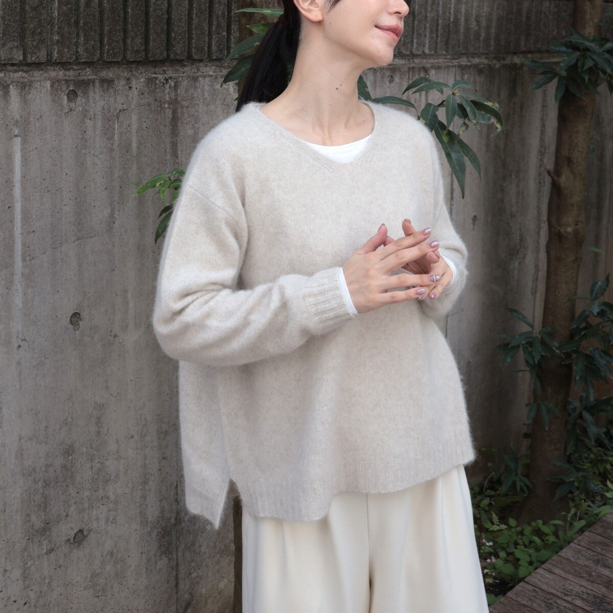 etre relie】FOX混ゆるVニットプルオーバーニット | エトレリー(etre