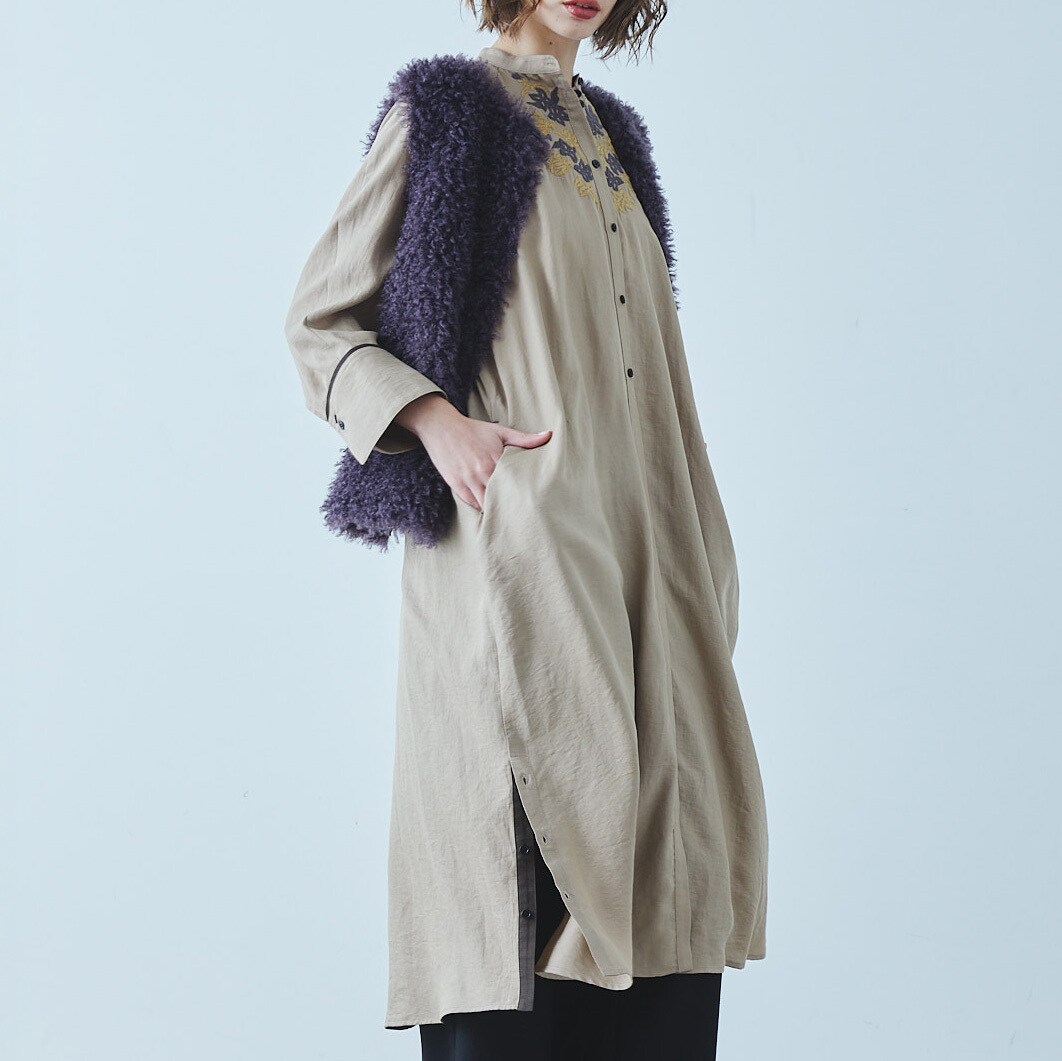 エトレリー（etre relie）/【etre relie】コンビカラーエンブロイワンピース etre relie】コンビカラーエンブロイワンピース | エトレリー(etre