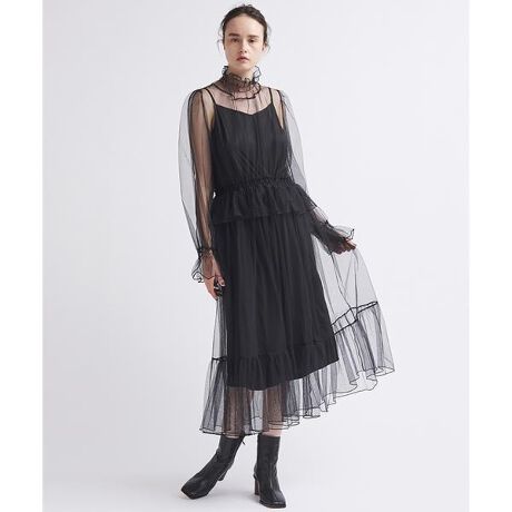シアーチュールギャザーワンピース | ランバン オン ブルー(LANVIN en 