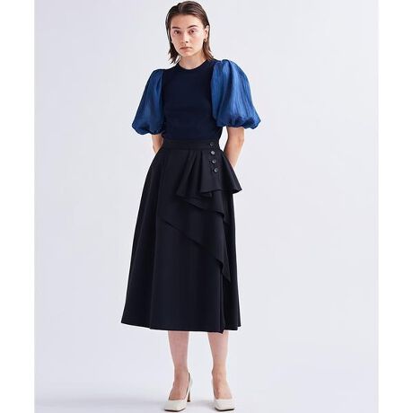 ラッフルフレアスカート | ランバン オン ブルー(LANVIN en Bleu  