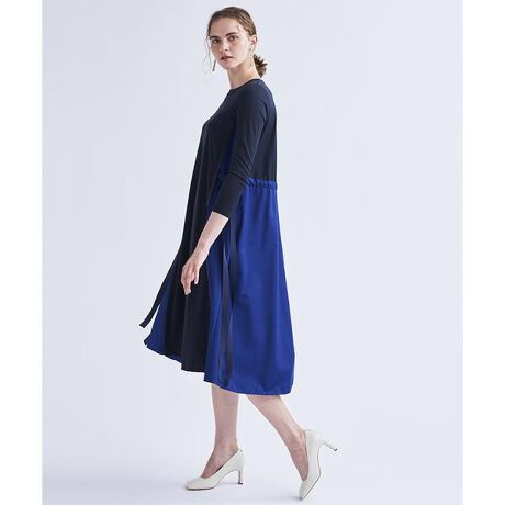 サイドリボンコンビワンピース ランバン オン ブルー Lanvin En Bleu ファッション通販 マルイウェブチャネル