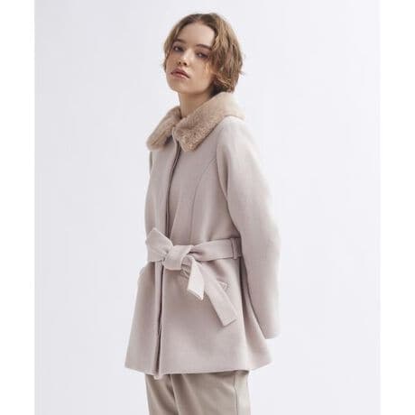 フェイクファーカラーウールコート | ランバン オン ブルー(LANVIN en 