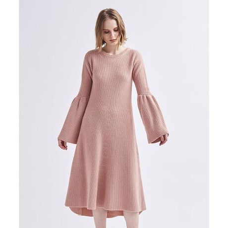 LANVIN EN BLEU ピンク ニットワンピース