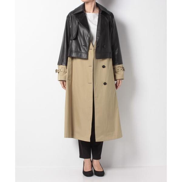 【TVドラマ着用】フェイクレザーコンビトレンチコートLANVIN en bleu TVドラマ着用】フェイクレザーコンビトレンチコートLANVIN en bleu
