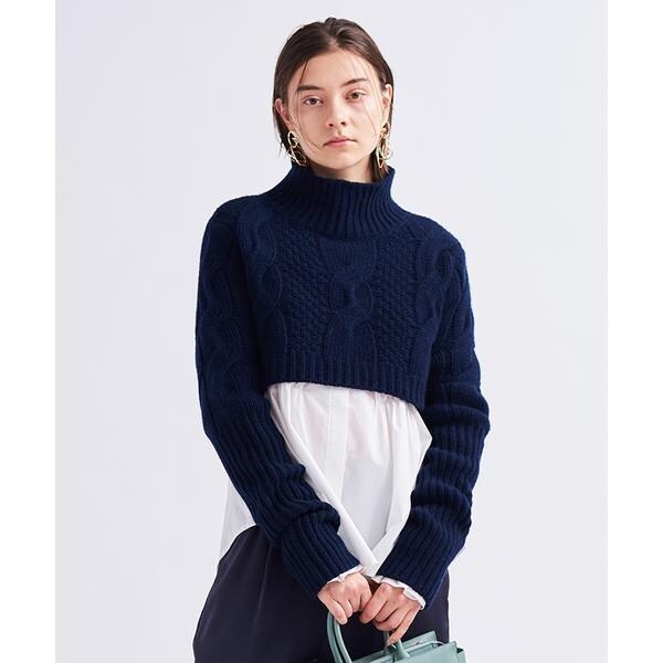 LANVIN en Bleu - ［LANVIN on blue］エンブロイダリーケーブルニット LANVIN on blue］エンブロイダリーケーブルニット