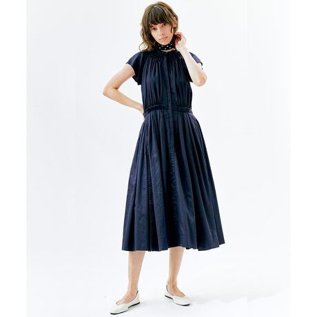 コットンサテンタックワンピース | ランバン オン ブルー(LANVIN en 