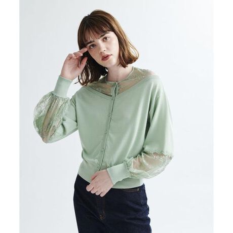 レースコンビカーディガン | ランバン オン ブルー(LANVIN en Bleu 