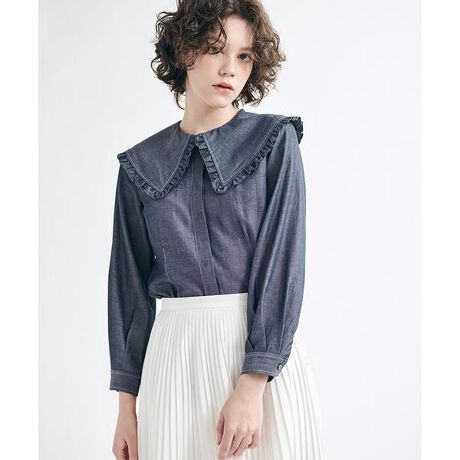 ビックフリルカラーブラウス | ランバン オン ブルー(LANVIN en Bleu 