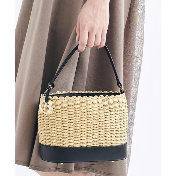 【美品】ランバンオンブルー かごバッグ ハンドバッグ レザーコンビカゴバッグ | ランバン オン ブルー(LANVIN en Bleu