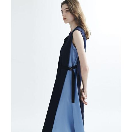 バイカラーミックスノースリーブワンピース | ランバン オン ブルー  