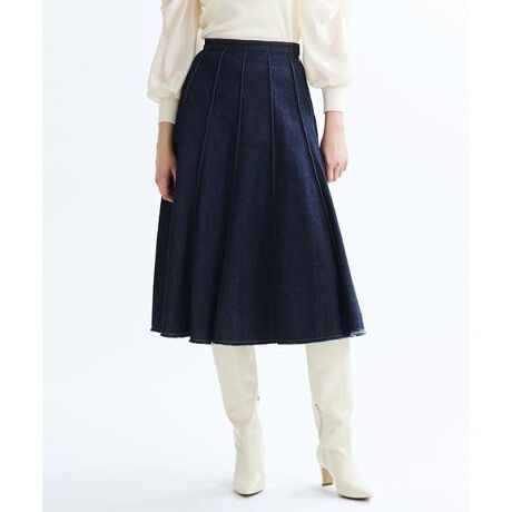 オーガニックコットンデニム切替スカート | ランバン オン ブルー  