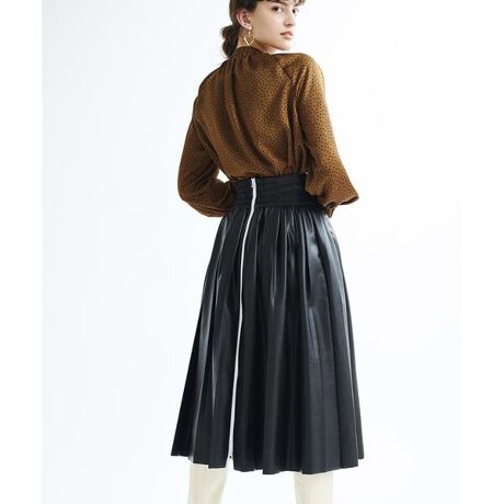 フェイクレザープリーツスカート | ランバン オン ブルー(LANVIN en 