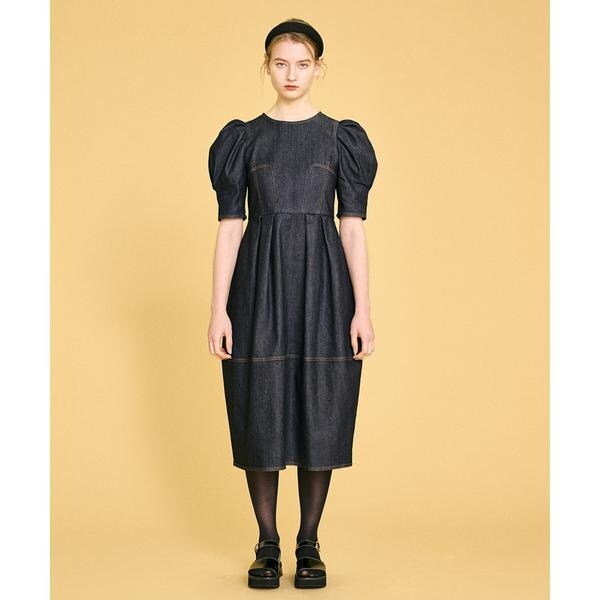 お値下げ中！美品！LANVIN en Bleu デニム ワンピース ランバン セール】オープンバックレディワンピース（ワンピース）｜LANVIN