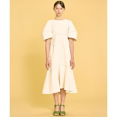 コットンストレッチ切替ワンピース | ランバン オン ブルー(LANVIN en 